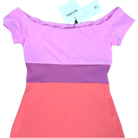 Susana Monaco Color Block Off Shoulder Bodycon Dress XS NWT - Picture 3 of 8